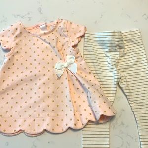 Tahari Baby Pink and Gold Set Size 3-6 months